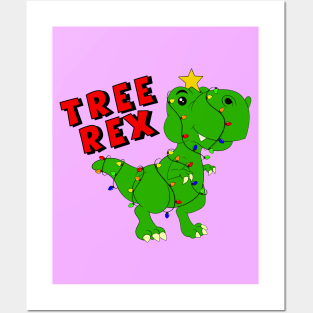 Christmas Tree-Rex Posters and Art